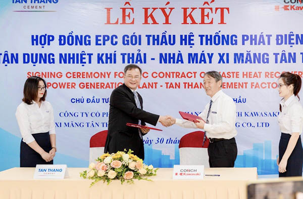 Ký kết Hợp đồng EPC dự án tận dụng nhiệt khí thải nhà máy Xi măng Tân Thắng