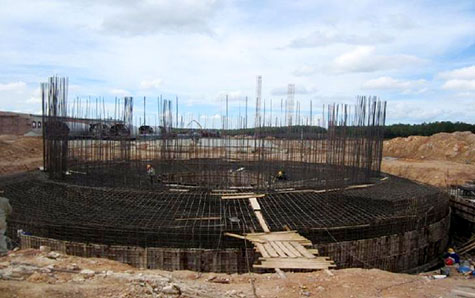 Vinaconex 9 thi công xây dựng silo bột liệu cho dự án nhà máy Xi măng Xuân Thành giai đoạn II